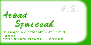 arpad szmicsak business card